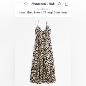 Abercrombie & Fitch Black and Cream Maxi Dress
